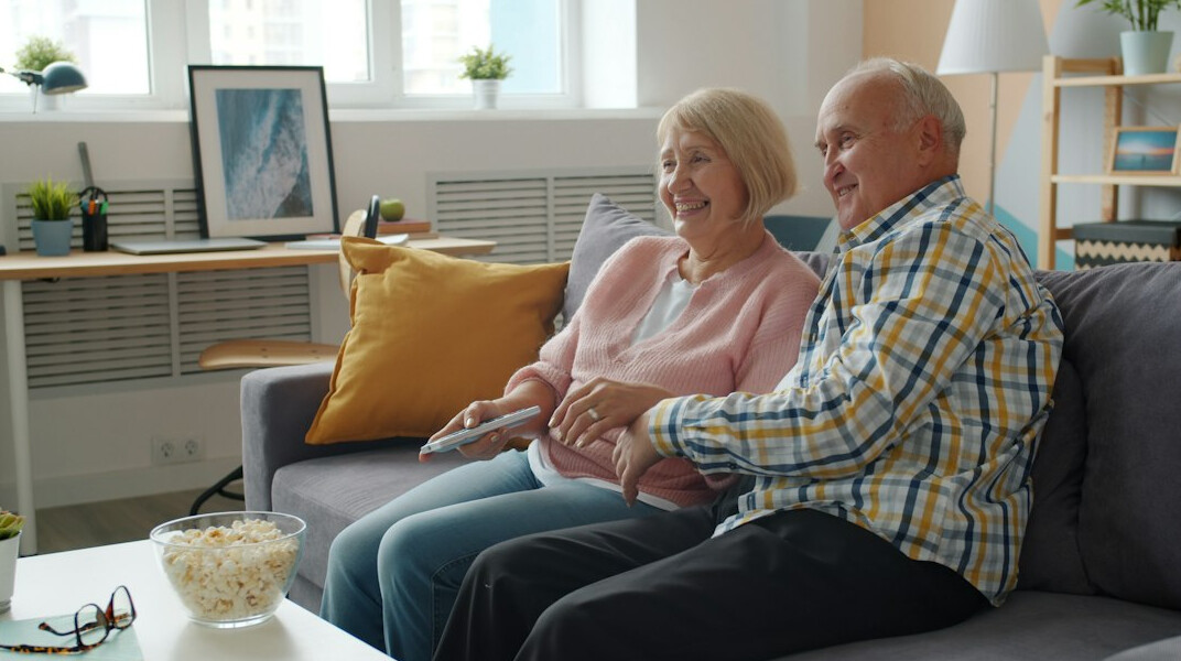 elderly people socializing