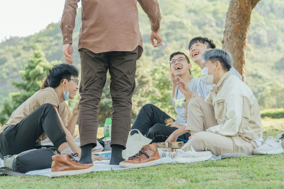 seniors laughing during exercise